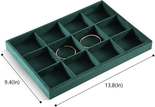 Jewelry Organizer Tray, Velvet Bracelet Display, Premium Jewelry Tray, Luxury Bangle Organizer,Green Watch Tray,Brooch Trays