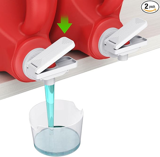 [2 Pack] Laundry Detergent dispenser Nozzle Switch Holder, Upgraded Nozzles Switch Easily，detergent and softener accessories Fits Most Economic Sized Bottles、laundry room organization