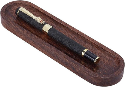 UNICRAFTALE Walnut Wood Desk Pen Tray Office Desk Organizer Minimalist Pencil Holder for Writing Instrument Rest Work Student Teacher Gift 7.48"x1.96"