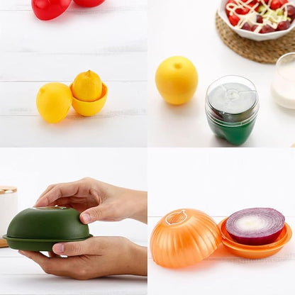 Tiydiygo Fresh Food Savers Avocado Lemon Tomatoes Pepper Onion Garlic Shape Crisper Containers,Vegetable Fruits Storage Keeper Sealing Box Bowls for Refrigerators (Clear(9PCS)TG1122281209 One Size