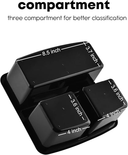 ALINK Plastic Classroom Caddy Organizer with Handle, 6-Pack 3 Compartments, Teacher Supply Storage Caddy for Classroom Organization, Table, Desk, Office, Craft Art for Kids - Black