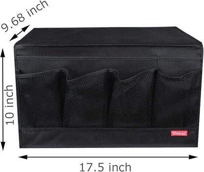 Meeall Bedside Caddy 6 Pockets Bedside Organizer Caddy Fit Tablet Magazine Phone Glasses, Under Mattress Remote Control Holder Storage Organizer, Black