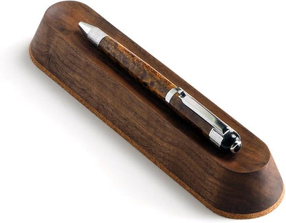 Wooden Desk Organizer Pen Tray, Solid Wood Desktop Pen Holder, Minimalist Office Desk Storage