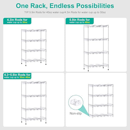 Reusable Stackable with Handle Compartment Water Bottle Tumbler Organizer for Stanley 40oz with Handle Cup, Stanley Accessories for Pantry, Cabinet & Kitchen Organization and Storage,4 Tier Hold 12