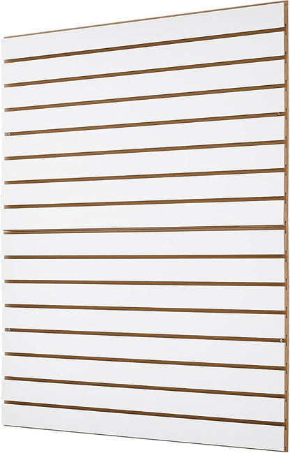 VEVOR Slat Wall Paneling, 4 x 4 ft, MDF Garage Slatwall with Modular Design, White Slat Wall Easy-to-Install Adjustable Slatwall Panel with Coupling Structure & DIY Cutting, Fits for Storage & Display
