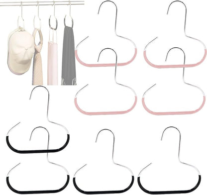 Durable Steel Hangers Maximize Closet Space with Versatile Storage, Hat Organizer Durable Stainless Steel, Durable Steels Hangers for Caps, Ties, Scarves, Clothes (Mixed,8pcs)
