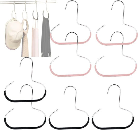 Durable Steel Hangers Maximize Closet Space with Versatile Storage, Hat Organizer Durable Stainless Steel, Durable Steels Hangers for Caps, Ties, Scarves, Clothes (Mixed,8pcs)