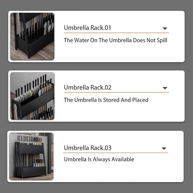 Large Capacity Umbrella Stand Rack For Entryway Commercial Umbrella Stand Metal Square Umbrella Rack Organizer Free Standing Umbrella Holder Bin No Installation Required For Home Hotel Office(Gold,40x