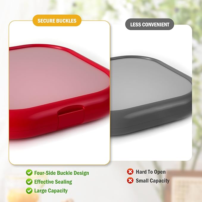 LYLHZRMDGC 2 Pack Reusable Silicone Storage Boxes, Avocado Saver & Onion Storage for Avocado, Cut Onions, Tomatoes, Garlic and Leftovers in Fridge (Red/Yellow)