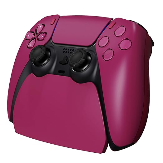 PlayVital Cosmic Red Controller Display Stand for ps5, Gamepad Accessories Desk Holder for ps5 Controller with Rubber Pads