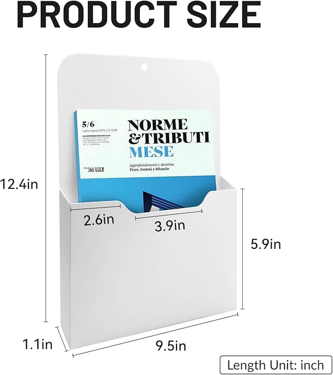 DALTACK Magnetic File Holder, File Folder Desk Organizer for Wall, Powerful Magnetic Clipboard for Mail, Paper, Book, Magazine, Letter, Desk Organizers and Accessories for Office Supplies, 2 Pack
