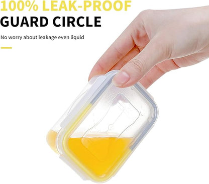 KIGI 6 Pack 6OZ Airtight Plastic Food Storage Containers Set 180ML Rectangular Small Bento Box with Lid