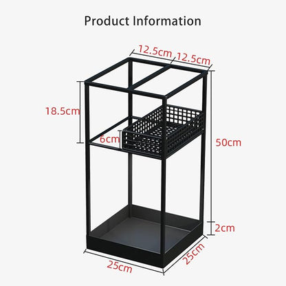 Indoor Large-Capacity Standing Umbrella Stand Commercial Metal Umbrella Holder for Entryway Corridor Entrance Umbrellas Barrel with Removable Drip Tray(White)