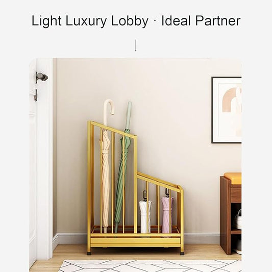 Indoor Large-capacity Umbrella Stand，Metal Umbrella Stand Hotel Commercial，Metal Standing Umbrella Holder，Metal Umbrella Holder，Large-capacity Entrance Umbrella Storage Rack For Hotel Offices(Gold,25*