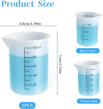 2pcs Silicone Laundry Detergent Measuring Cup Laundry Measuring Cup, Double-Sided Scale Silicone Dispenser Cups Reusable for Liquid Flexible Washable Liquid Detergent Cups for Home Dormitory Hotel
