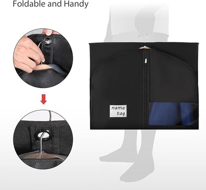 Univivi Garment Bags Suit Covers for Storage, 40-inch Hanging Clothing Bags with Clear Window and ID Card Holder for Suits, Jackets, Skirts (5 Pack)