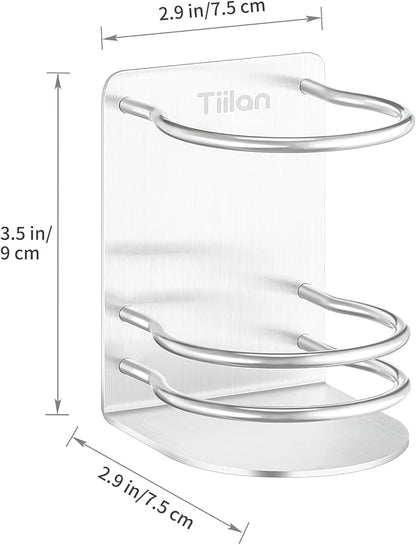 Tiilan Toothbrush Holder Wall Mounted, Bathroom Storage Stand for Razor, Toothpaste - Self Adhesive, Stainless Steel, Silver