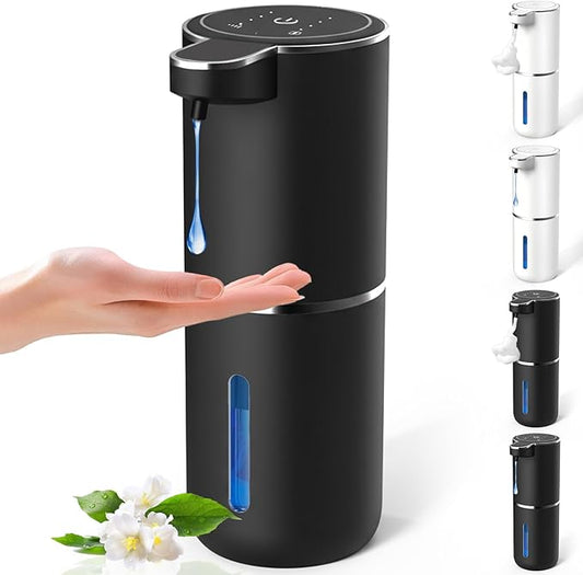 Automatic Soap Dispenser Touchless, USB Rechargeable Automatic Liquid Soap Dispenser, 12.8oz/380mL, 4 Level Adjustable, 1500mAh Smart Wall Mounted for Bathroom Kitchen Dish/Hand Soap