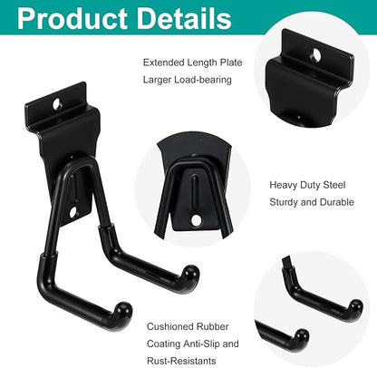 8 Pcs Slatwall Hooks, Heavy Duty Slat Wall Hangers Accessories for Garage and Retail Storage Organizers