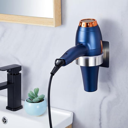 Oukimly Hair Dryer Holder Wall Mounted, Blow Dryer Holder, Hair Tool Organizer for Hair Dryer Storage Hanger, Adhesive Hairdryer Holder for Bathroom Barber Shop (Silver)