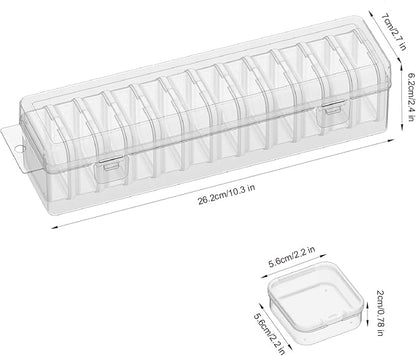 Bead Organizer Box, 13 Pcs Compartments Bead Organizer Box Set, Mini Clear Plastic Storage Containers for Bracelet Making DIY, Jewelry, Small Parts
