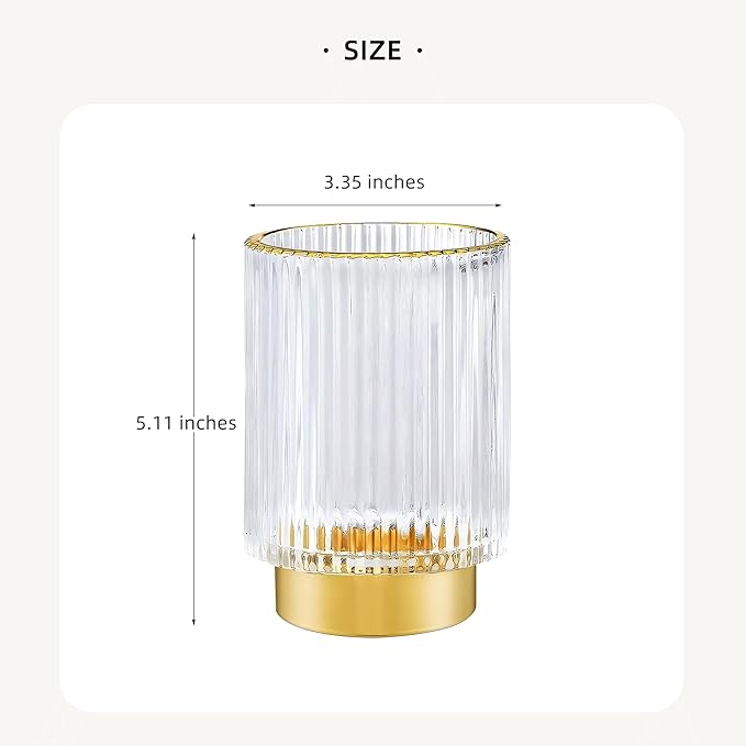 LEICURACE Makeup Brush Holder Organizer,Toothbrush Holders,Desk Pen Pencil Holder,Multifunctional Vintage Glass Brush Cup（L/White/A3-9-US）