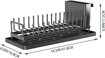 kowiofame Cup Drying Rack Dish Drying Water Bottle Dryer Rack Long Kitchen Sink Counter Drainer Over Tray Plate Forks Glass Cups Spoons Organizer