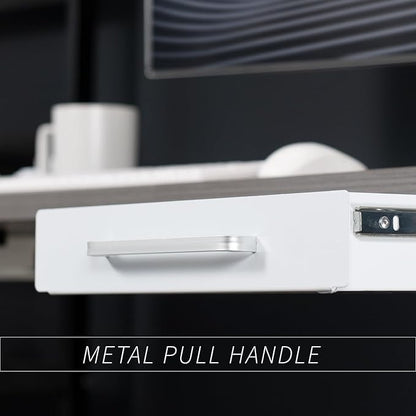 VIVO 13 inch Under Desk Slide Out Storage Organizer, Pull Handle Drawer, White, DESK-DR1H-W