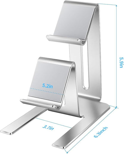 Controller Holder – 2 Tier Universal Aluminum Display Stand Accessories PC Gaming Desk Decor Stuff Gamer Gifts for Xbox Series X S, Elite 2, PS5, PS4, PS3, Switch Pro and Almost All Controller