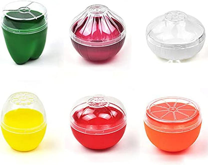 Tiydiygo Fresh Food Savers Avocado Lemon Tomatoes Pepper Onion Garlic Shape Crisper Containers,Vegetable Fruits Storage Keeper Sealing Box Bowls for Refrigerators (Clear(6PCS))
