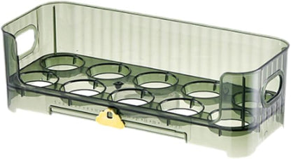 Egg Holder,Home Egg Container for Refrigerator Side Door Egg Dispenser Stackable Organizer Tray Container for Kitchen or Pantry Organizers and Storage Cupboard Cabinet, Green