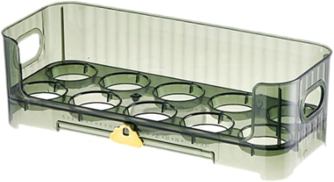 Egg Holder for Fridge Organizer Tray Stackable Reusable Space Saving Container Storage Rack for Cupboard Fridge Door Cabinet, Green