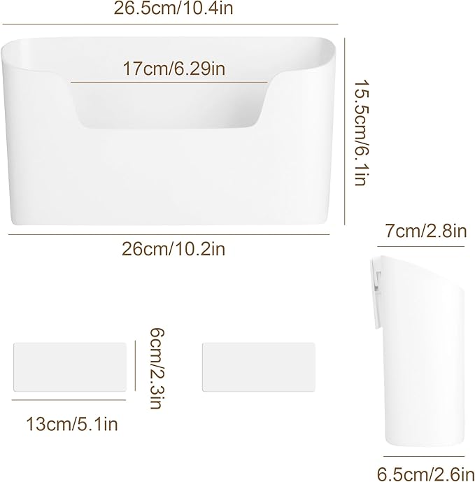 DNZPFU Under Sink Organizer & Wall Mount Storage Box, Multi-Use Cabinet Door Holder for Kitchen, Office, Bedside