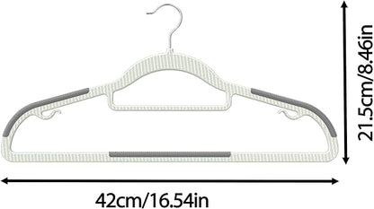 MLKJHHI 40 Pack Heavy Duty Plastic Hangers, Non Slip Clothes Hangers with Rubber Pads and 360° Hook - Thin Space Saving Hanger, Closet Organizer for Shirt, Pants, Suit, Skirt,Coat - Gray