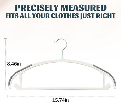 30PACK Slim Plastic Clothes Hangers, Ultra-Slim Non Slip Coat Hangers Suit with Rubber Pad, Cloth Hanger & 360° Swivel Hook, Heavy Sturdy Space-Saving Organizers for Coats, Pants, Suits, Shirts
