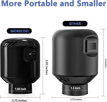 MORECOO Electric Air Pump for Vacuum Storage Bags - Smaller, More Portable, 5000PA Suction Power, 55W Energy Saving, Convenient & Fast Vacuum Bag Pump - Ideal for Travel(Black)