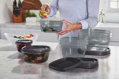 Rubbermaid EasyFindLids Food Storage Containers with SilverShield Antimicrobial Protection, 42-Piece Set, BPA-Free, Grey