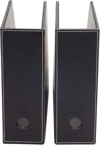 MobileVision Executive Leather Vertical File Folder Holder & Office Product Organizer, Store Files, Magazines, Notepads, Books and more, 2 Pack Combo Set