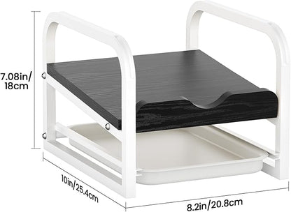 Laundry Detergent Holder Liquid Laundry Detergent Riser and Stand, Liquid Detergent Holder with Drip Tray for Laundry Room Organization (Tilted-Black Wood)