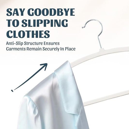 30PACK Slim Plastic Clothes Hangers, Ultra-Slim Non Slip Coat Hangers Suit with Rubber Pad, Cloth Hanger & 360° Swivel Hook, Heavy Sturdy Space-Saving Organizers for Coats, Pants, Suits, Shirts