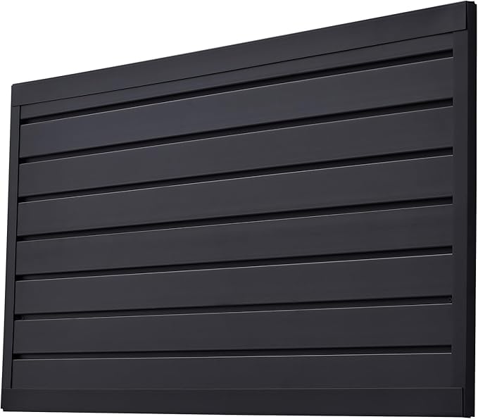 VEVOR Slat Wall Paneling, 2 x 4 ft, PVC Garage Slatwall with Modular Design, Black Slat Wall Easy-to-Install Adjustable Slatwall Panel with Coupling Structure & DIY Cutting, Fits for Storage & Display