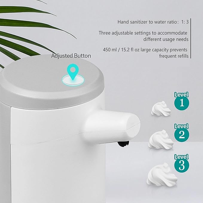 WEALTHYHEART Automatic Soap Dispenser Touchless 15.2oz with Smart Sensor, USB Rechargeable, Hands Free Soap Dispenser for Bathroom & Kitchen