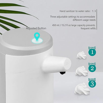 WEALTHYHEART Automatic Soap Dispenser Touchless 15.2oz with Smart Sensor, USB Rechargeable, Hands Free Soap Dispenser for Bathroom & Kitchen