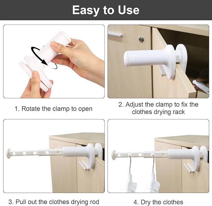 Over The Door Drying Rack, Foldable Travel Clothes Rack, Wall Mounted Laundry Rack Drying Rack for Dorms, Hotels, RVs & Apartments，Cheap and Practical Clothes Rack