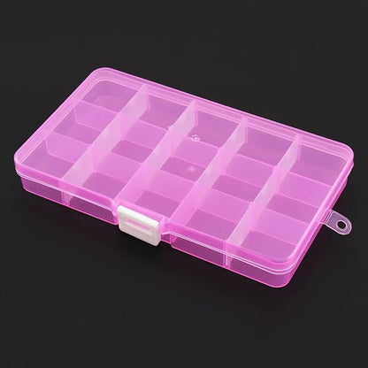 OriGlam 1pcs 17x10CM Plastic Organizer Storage Box with Adjustable Dividers, Jewelry Storage Container Box for Office Supplies Beads Crafts Fishing Tackles (Pink)