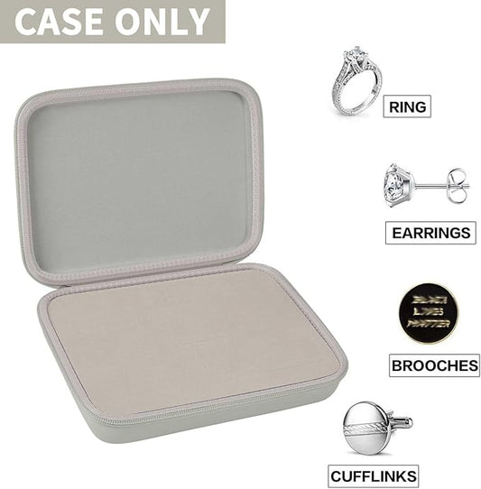 GWCASE Ring Organizer Storage Case - Jewelry Ring Display Collector Box with 42 Slots. Rings Tray Holder Showcase Fits for 50+ Rings, Earrings, Brooches and Cufflinks (Box Only)-Grey