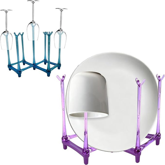 Alovexiong Retractable Cup Drying Rack Drinking Glass Holder Bottle Drying Holder Sports Bottle Drainer Stand Plastic Bag Dryer and Mug Tree Cup Stand Tray Holder for Kitchen,Office (Random Color)