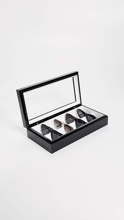 OYOBox Maxi Luxury Eyewear Organizer, Lacquered Wood Box for Glasses + Sunglasses