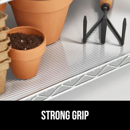 GORILLA GRIP DuraGuard Shelf Liner, 20x20 Non-Adhesive Cabinet Liners for Kitchen Drawers, Shelves, Refrigerator, Pantry Storage, Bathroom Closet, Durable Waterproof BPA Free Ribbed Plastic, Clear