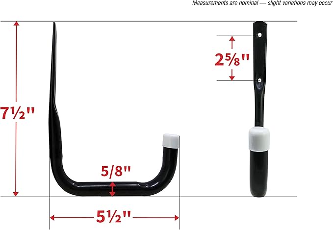 8088E Heavy Duty Steel Garage Storage/Assorted Utility Hooks, 6 Pack, black